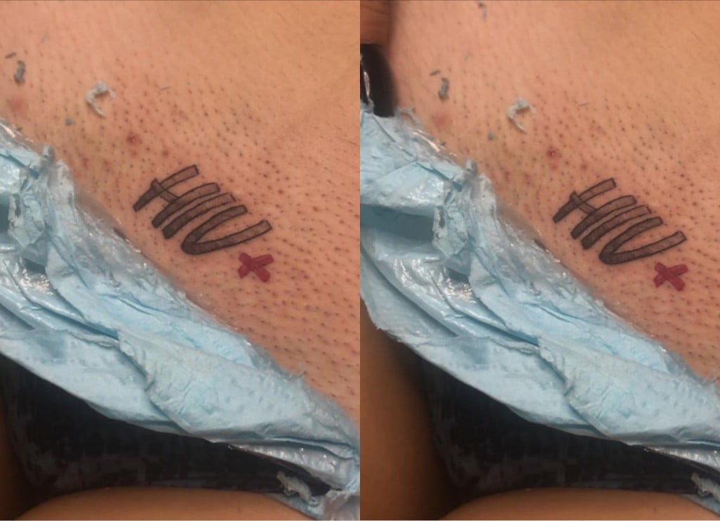 Video: A Lady Tattoos HIV+ On Her Private To Affirm She Has The Virus.