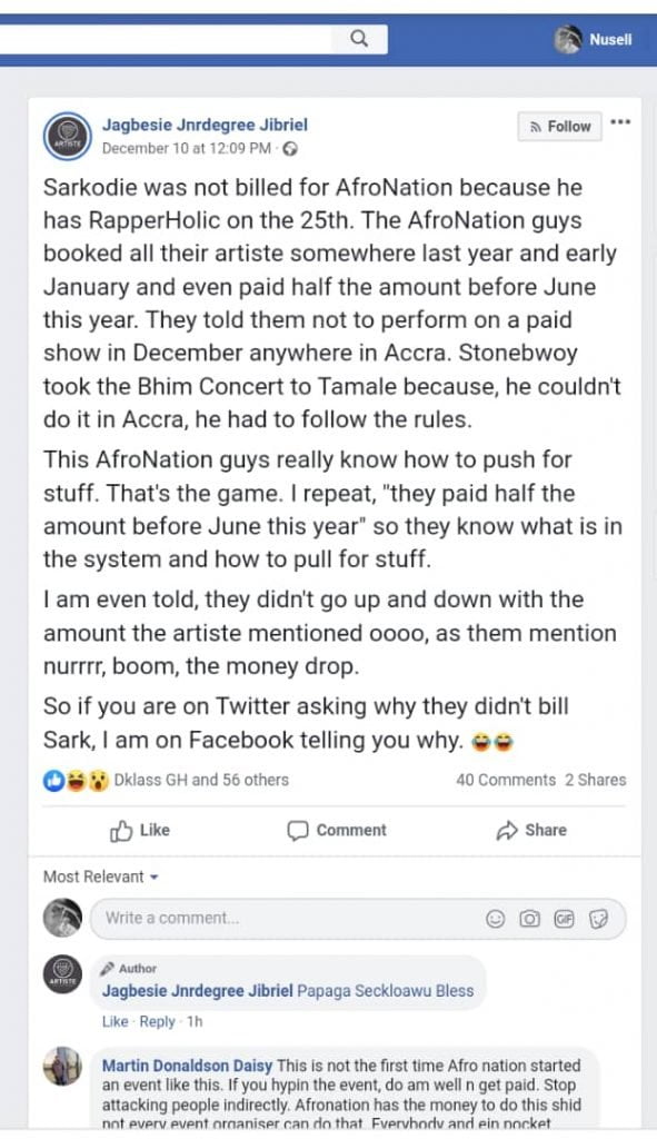 Why Is Your Favorite Rapper Sarkodie Removed From Afro Nation's List? 3 » Tech And Scholarship Updates