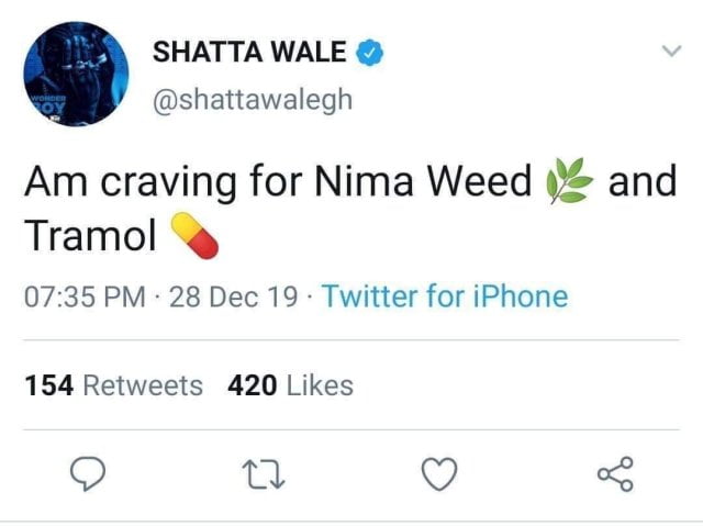 I Need Nima Weed And Tramol - Shatta Wale. 5 » Best Tech News, Gadgets, FinTech and Telco news.