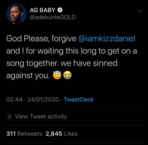 Kizz Daniel And l Have Sinned Against God - Adekunle Gold Confesses 3 » Tech And Scholarship Updates