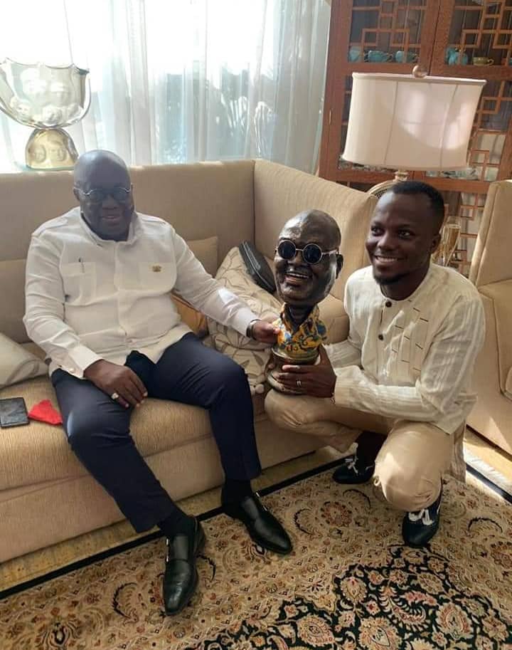 Viral Nana Addo's Sculpture Finally Presented To Him 3 » Tech And Scholarship Updates
