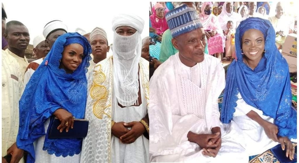Blue-Eyed Woman And Husband Remarries - Photos