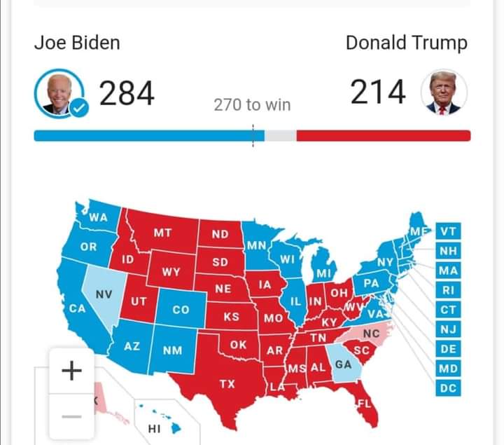 Biden Wins US presidency by majority votes