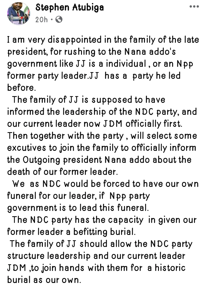 NDC angry over Rawlings family