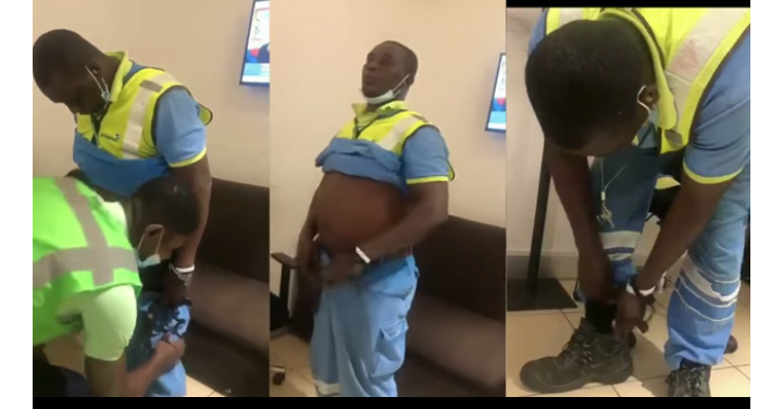 Airport Security Caught With 10 Phones In His Socks.