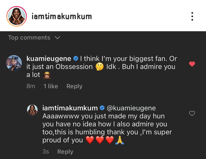 Screenshot: Tima Kumkum And Kuami Eugene Shares Sweet Affection Online