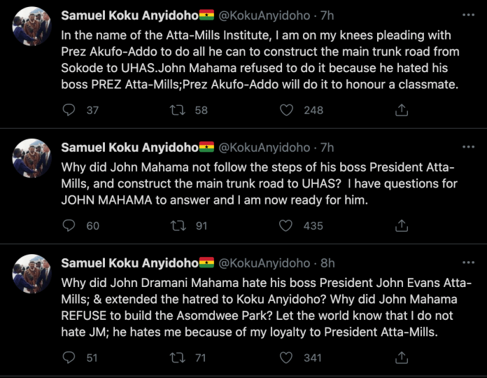 John Mahama Was 'Evil' Against Atta-Mills - Koku Anyidoho Speaks.
