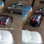 Sinking Sand: Car Disappears In A Land Subsidence