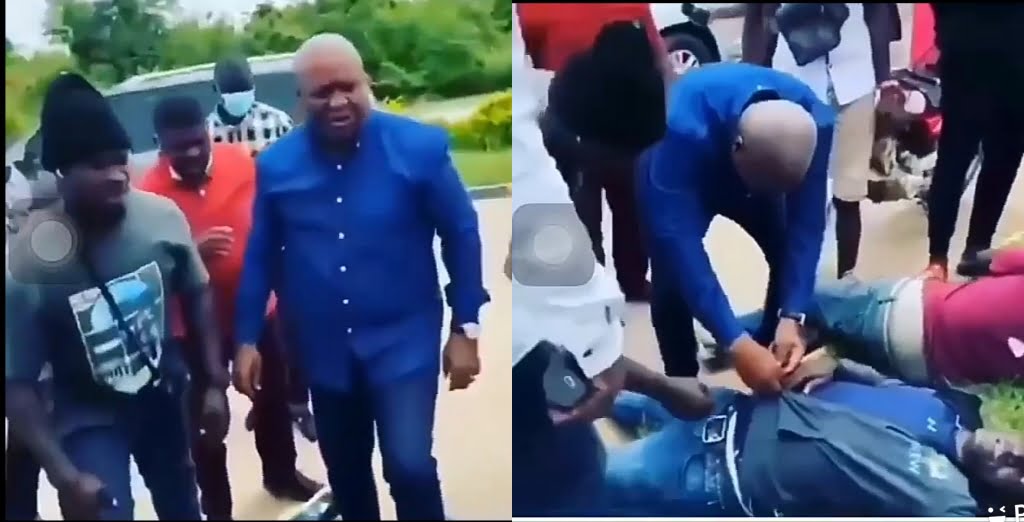 Video Of Former President Mahama Performing First Aid On Accident Victims