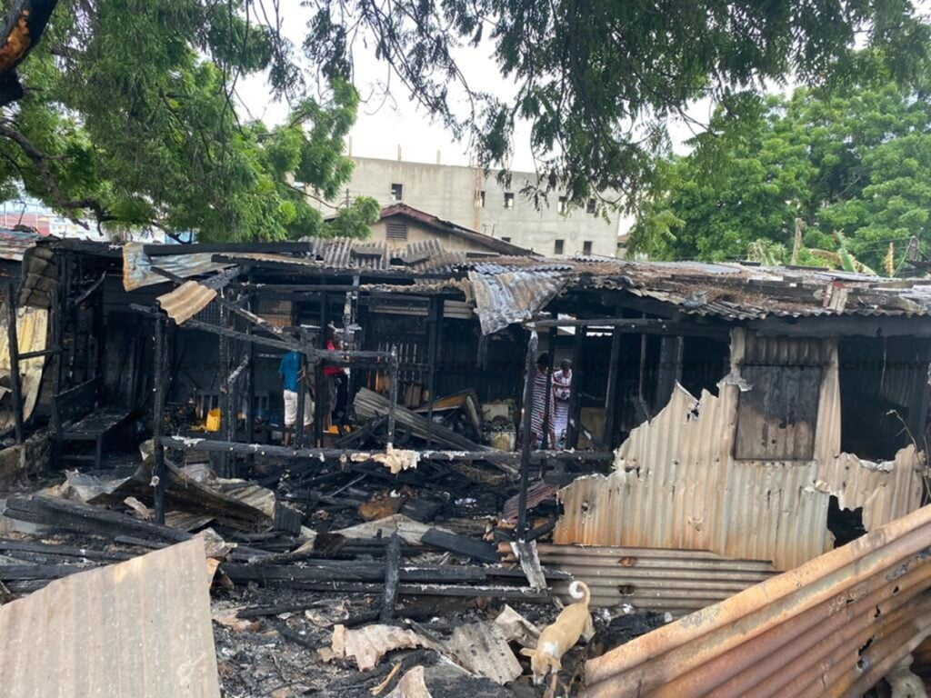 Just In: Fire Destroys Part Of Railway Quarters In Accra