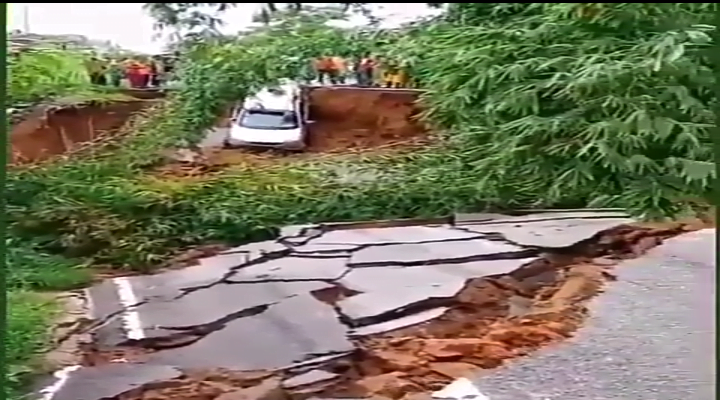 Main Road Collapses At Ellembelle District Of Western Region