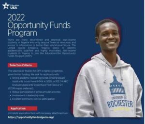 EducationUSA Opportunity Funds Program 2022