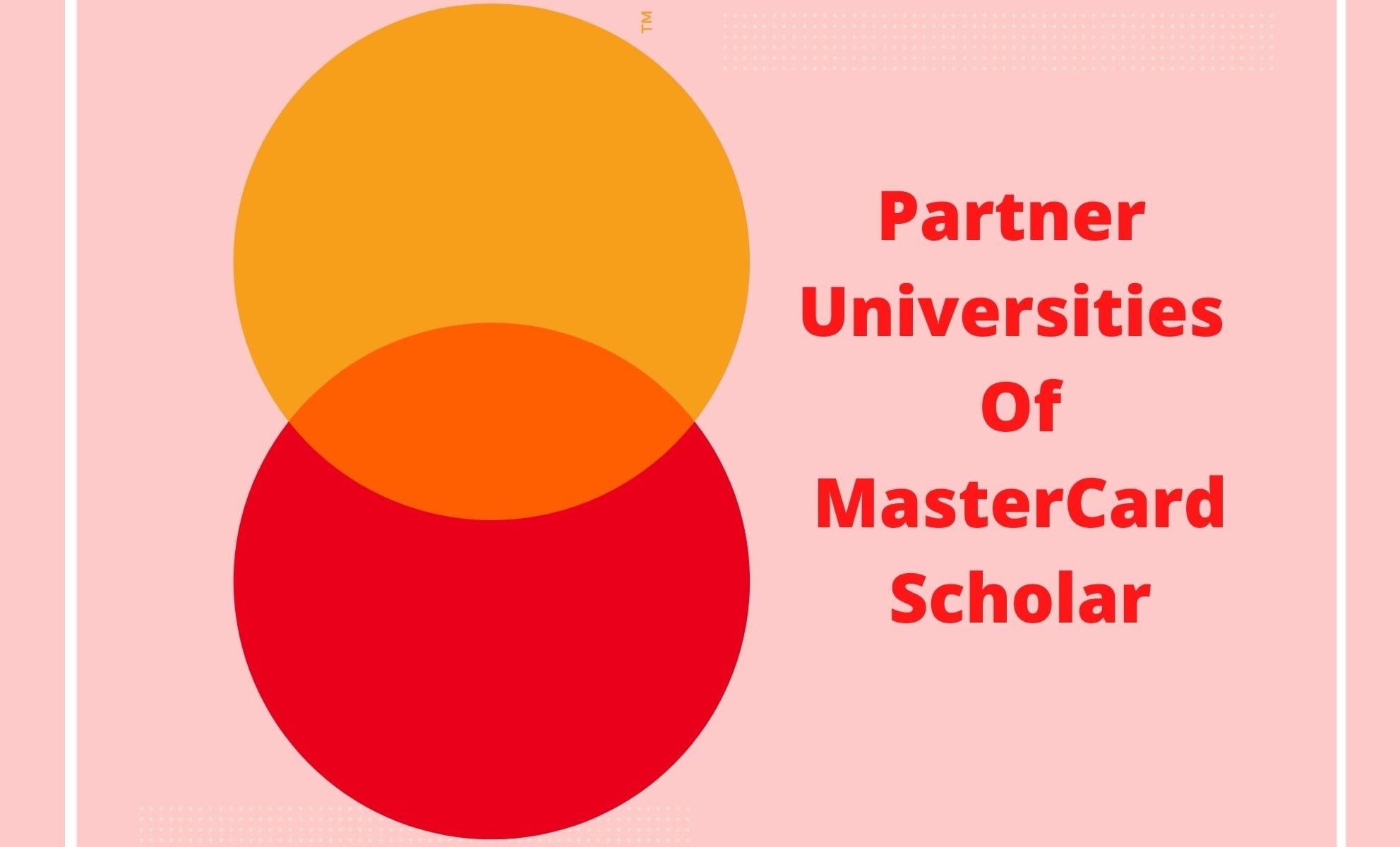 Partner Institutions Of MasterCard Foundation Scholar Program 2022