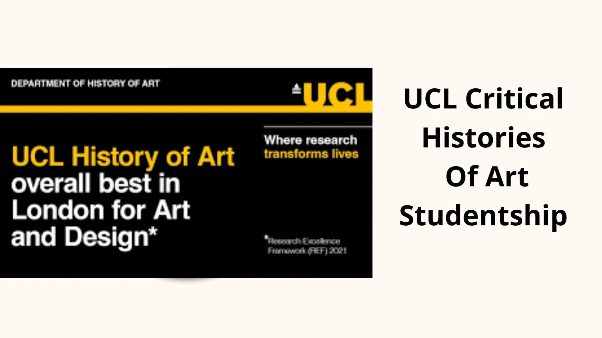 PhD Scholarships In UK - UCL Critical Histories Of Art Studentship 2023/24 . Apply Now